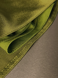 Niulatu Olive Green Satin Off The Shoulder Slit Prom Dress Slit Mermaid Evening Dress HZ1007