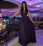 Niulatu Deep V Neck Long Evening Dress HZ1007