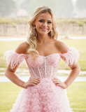 Niulatu Tulle Ruffled Gown Tulle Prom Dress Corset Tulle Evening Dress HZ1007