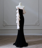 Niulatu Satin Mermaid Train Formal Party Dress Prom Evening Dress HZ1007