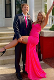 Niulatu Pink Mermaid Prom Dress Pink Evening Dress HZ1007