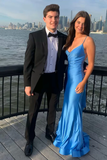 Niulatu Blue Mermaid Backless Prom Dress Elegant Evening Dress HZ1007