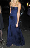 Niulatu Mermaid Strapless Floor Length Navy Blue Evening Dress Prom Dresses SD1657