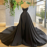Niulatu Detachable Train Prom Dresses For Women Beading Pleated Evening Dresses HZ1007