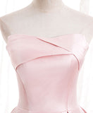 Niulatu satin long pink prom dress, pink evening dress HZ1110