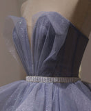 Niulatu tulle sequin long prom dress purple sequin evening dress HZ1110
