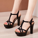 Niulatu Sexy High Heels Ladies Summer Dress Shoes For Women Female Leather Platform Wedge Heel Elegant Sandal 32 35 36 37 43 DJSE