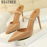 Niulatu Shoes Mules High Heels Bigtree Shoes Stiletto Heels Pumps Women Shoes Extreme High Heels Sexy Chaussures Femme Ayakkabi DJSE