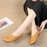 Niulatu Leather Flat Shoes Woman Hand-sewn Leather Loafers Cowhide Flexible Spring Casual Shoes Women Flats Women Shoes DJSE