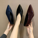 Niulatu V-Neck Patent-Leather Single Women Shoes High Heels Spring Versatile Retro Chunky Single Shoes Zapatos De Mujer Black DJSE