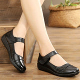 Niulatu Women Genuine Leather Flats Casual Shoes Female Leather Shoes Size 35-42 Solid Black Flats Woman Autumn Shoes 2025 DJSE