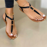 Niulatu Gladiator Women Sandals Buckle Flat Shoes Woman Flip Flops Ladies Thong Bohemia Sandalias Mujer Summer Beach Shoes Female DJSE