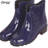 Niulatu Boots for Women PVC Ankle Rain Boots Waterproof Trendy Jelly Women Boot Elastic Band Rainy Shoes Woman 6639 DJSE