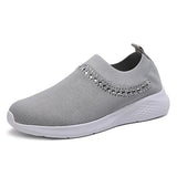 Niulatu to college Women Crystal Sneakers 2025 Woman Flat Mesh Loafer Women's Comfort Vulcanized Ladies White Casual Shoes Trainers Basket Female DJSE
