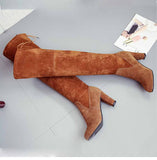 Niulatu to college 2025 Winter Women's Over The Knee Boots Women Suede Woman Skinny Knee High Heels Ladies Autumn Sexy Pumps Female Long Boot Shoes DJSE