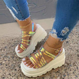 Niulatu Women Sandals 2025 Fashion Platform Gladiator Female Shoes High Heel Laides Thin Strap Footwear Sandalias Mujer DJSE
