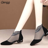 Niulatu Mesh Peep Toe Sandals Sexy Hollow Out Single Shoes Lace Pumps Woman High Heel Fashion Autumn Footwear Platform Ladies DJSE