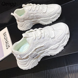 Niulatu Sneakers Women Fashion Comfortable Platform Vulcanize Shoes Autumn Lace Up Flats Casual Ladies Footwear Summer Basket DJSE