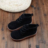 Niulatu Short Boots Japanese Thick-Sole Students Doll Shoes Mori Round Head Lace-Up Ankle Boots College Wind Womens Boots DJSE