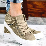 Niulatu Shoes 2025 Spring Autumn New Lace Up Zipper Ladies Canvas Shoes Comfortable Denim Women Flat Loafers Fashion DJSE