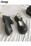 Niulatu Women's Shoes Platform Autumn Oxfords Female Footwear Clogs Fall Retro Leather Dress Summer Fabric Mary Janes Basic Rome Rubber DJSE