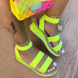 Niulatu Sandals Women Wedges Platform Candy Color Ladies Hemp Shoes Ladies Summer Casual Slip on Strap Cross Cool Girls New DJSE