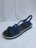 Niulatu Women's Sandals Large Size Women's Sandals Rope knot Summer Europe The United States Beach toe Flat Sandals Women's Shoes DJSE
