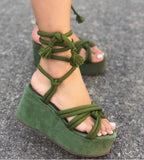 Niulatu Women Summer Fashion Women's Sandals 2025 Women's Wedge Sandals Cross Straps Casual Women's Shoes Women's High Heels DJSE