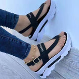 Niulatu Clip Toe Platform Sandals Women Strap Buckle Summer Beach Shoes Woman Non-Slip Thick Bottom Wedges Sandalias Mujer DJSE