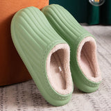 Niulatu Waterproof Non-Slip Home Slippers Men Cotton Shoe EVA Slippers Winter Warm Indoor Ladies Soft Couples Platform Shoes Zapatos DJSE