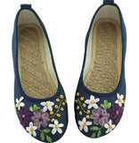 Niulatu Women's Flats Flower Slip on Cotton Fabric Linen Comfortable Old Peking Ballerina 2025 Shoes Sapato Feminino DJSE