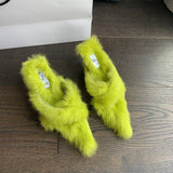 Niulatu Women Slides Slippers 2025 New Arrivals Black Pink Green Thin High Heels Cross Strap Pumps Shoes Flip Flops Size 39 DJSE