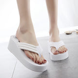 Niulatu Shoes Lady House Slippers Platform Slides Low on A Wedge Rubber Flip Flops Summer New Clogs Woman Candy Colors DJSE