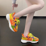 Niulatu Women Vulcanized Woman Rivet Shoes Female Platform Wedges Women's Leopard Casual Ladies Women's Sneakers Tennis Female DJSE