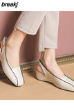 Niulatu Leather Women Shoes Slingbacks Wedges Pump Oxfords Brand Slip on Casual Shoes Moccasins Wild Driving Sandals Women DJSE