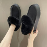 Niulatu Women's Snow Boots 2025 Winter New Design Fluffy Keep Warm Ankle Boots Ladies Home Slides Anti-slip Warm Fluffy Slippers Shoes DJSE