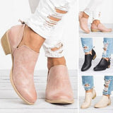 Niulatu Women Shoes Retro High Heel Ankle Boots Female Block Mid Heels Casual Botas Mujer Booties Feminina DJSE