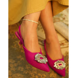 Niulatu Women's Pumps Fashion Pointed Slingback Female Stiletto Elegant Colorful Shallow Mouth Ladies Prom Shoes DJSE