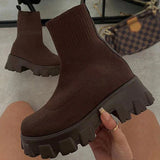 Niulatu Women Boots 2025 Platform Boots for Autumn Winter Shoes Slip on Platform Shoes Women Ankle Boots White Heels Short Botas Mujer DJSE