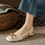 Niulatu Women's Sandals Square Heel Slip On Suede Low Heel Ladies Shoes Leisure Solid Fashion Casual Elegant Office Females Shoes DJSE