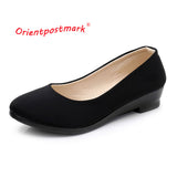Niulatu Women Ballet Shoes Women Wedges Shoes for Office Work Oversize Boat Shoes Cloth Sweet Loafers Women's Pregnant Wedges Shoes DJSE