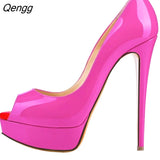 Niulatu leather 14cm women's shoes European and American fight color fish mouth fine with high heels young daily shoes DJSE