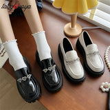 Niulatu Women Lolita Mary Jane loafers Shoes For Woman Spring Platform shoes Ladies Loafers Vintage Soft Slip On Chain 2025 DJSE
