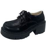 Niulatu To School Uniform Shoes Small Leather Shoes Female British Girl Japanese Wild Black Retro Mary Jane Shoes Lolita Platform Shoes Low Hee DJSE
