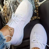Niulatu Sneakers Shoes Women Fashion Lace Up Platform Women's Shoes Casual Flat Mesh Breathable Shoes Ladies Vulcanized Shoes DJSE