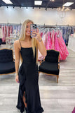 Straps Hot Pink Cowl Neck Fitted Prom Dress with HZ0308