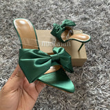 Niulatu Women Sandals Mule high heels Slippers Sandals flip flops Pointed toe Strappy Ladies Slides Dress Party shoes DJSE