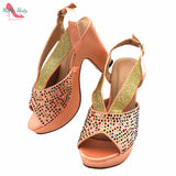 Niulatu New Arrivals Fashionable African Women Shoes Matching Bag Set in Black Color Comfortable Heels with Platform for Wedding DJSE