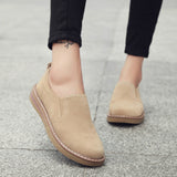 Niulatu To School 2025 New Spring Women Flats Sneakers Suede Leather Round Toe Shoes Casual Shoes Women Slip On Flat Loafers Jazz Oxford DJSE
