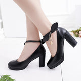 Niulatu lolita shoes bow female shoe heels women's shoes heel thick crust Pink female student shoes tide med heels japanese DJSE